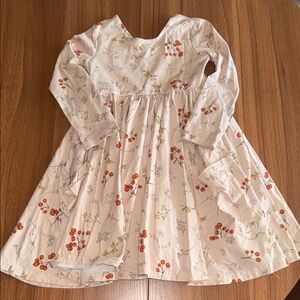 Charming Floral Kids Dress with Red and Yellow Accents